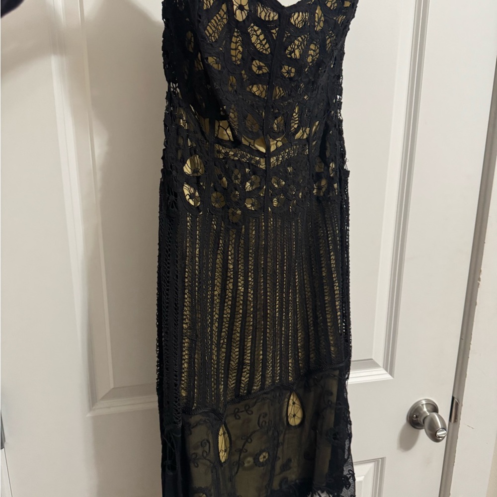 Betsey Johnson Black and Green Sheath Cocktail Dress